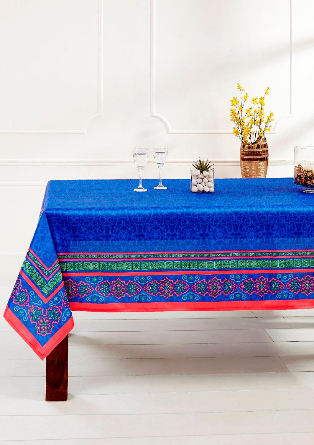 Neon Leaf Printed Table Cover - shahenazindia
