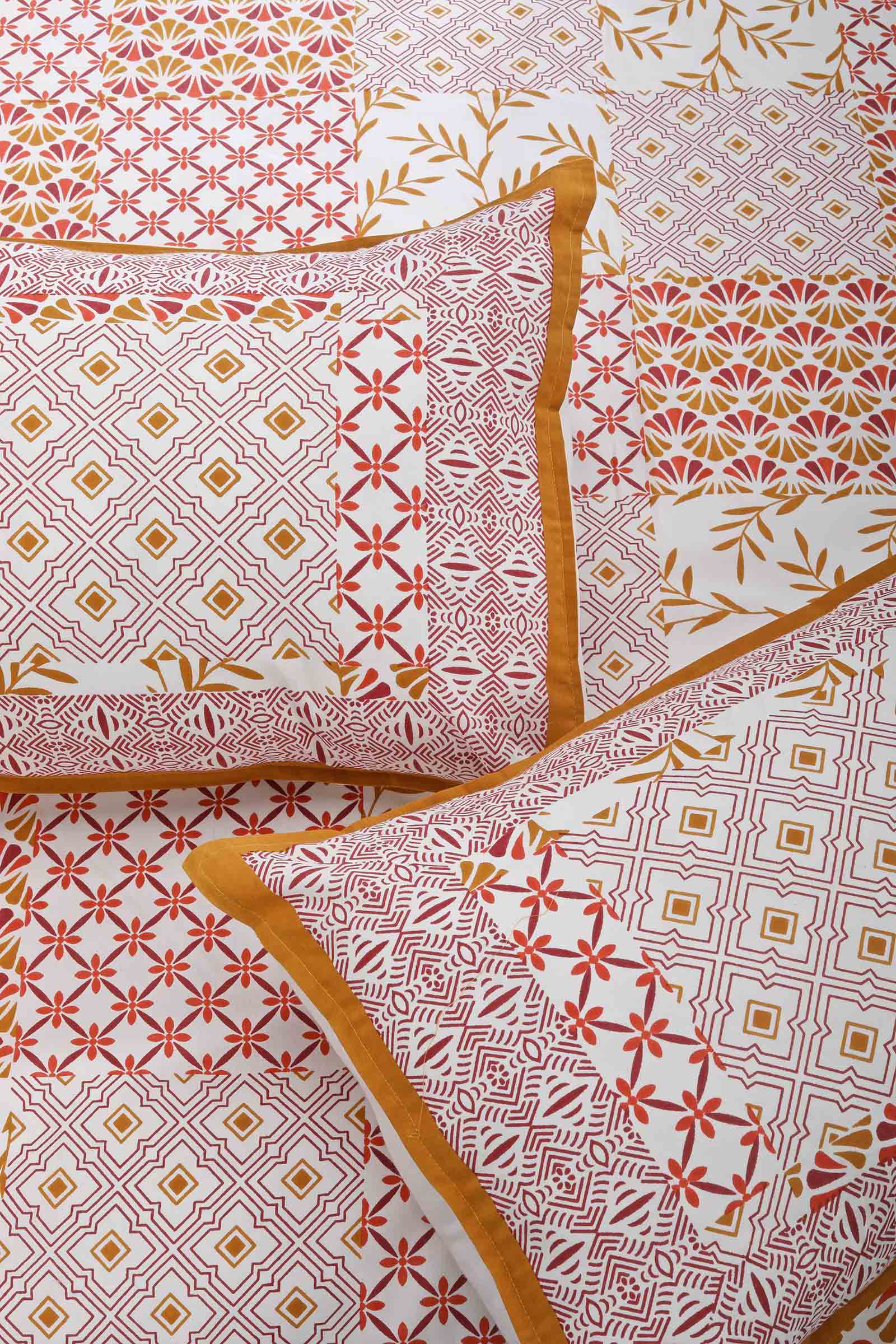 Patch Print Cotton Bedsheet - ERROR IN COLOUR - shahenazindia