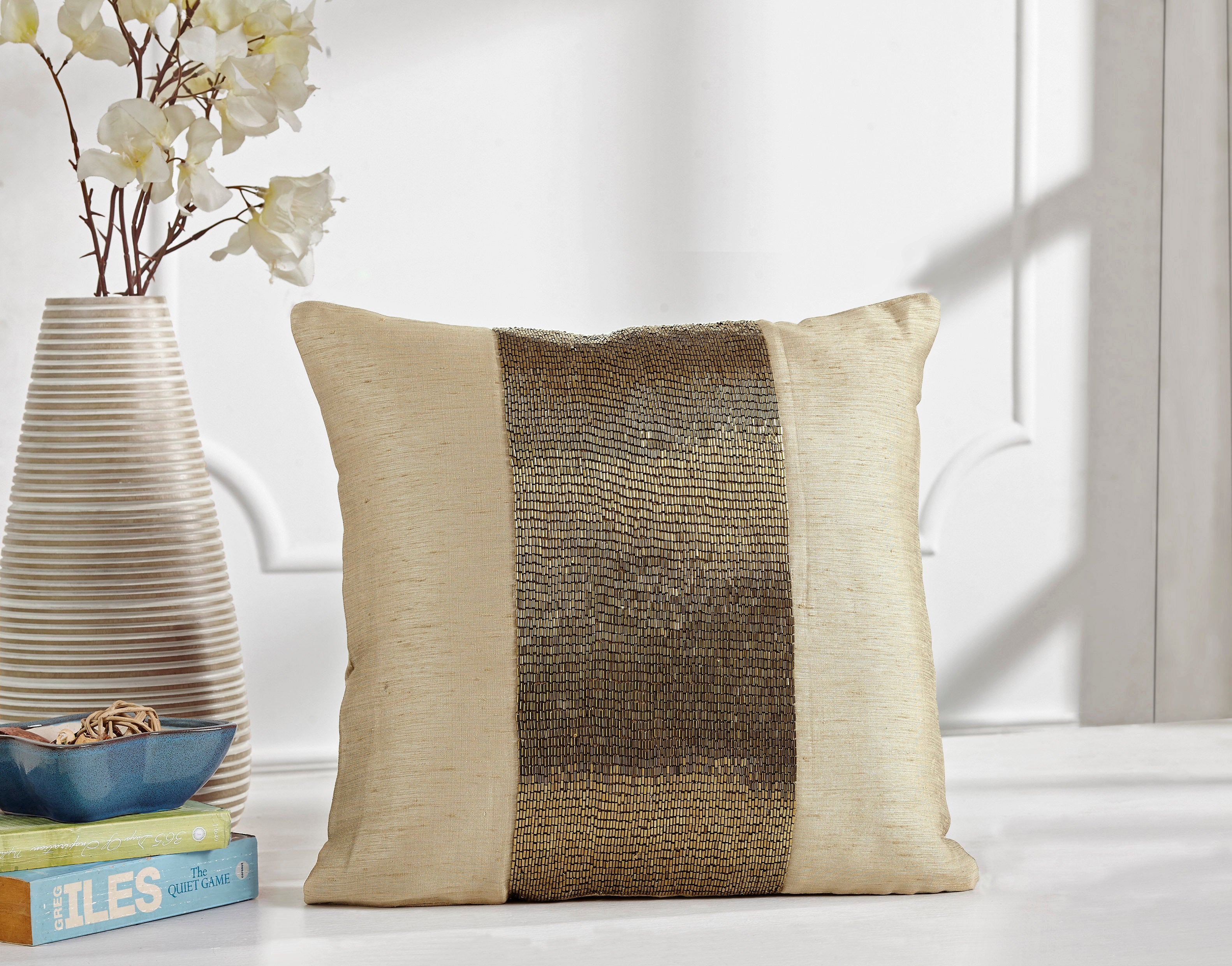 Patch Sequence Cushion Cover - shahenazindia