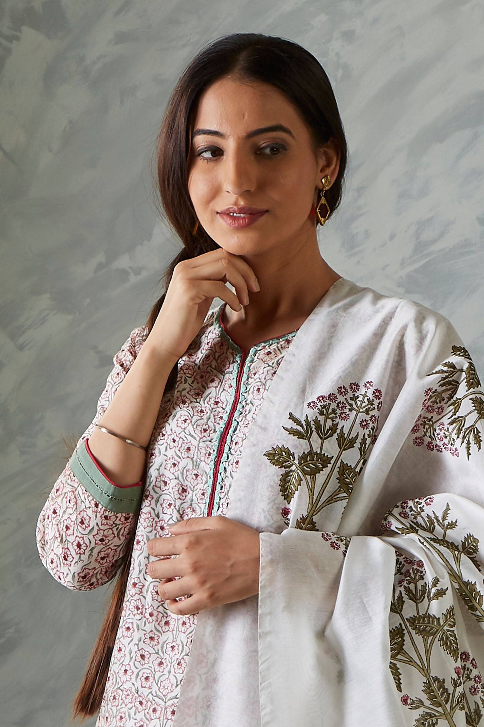 Saibah Zenia Chanderi Kurta - shahenazindia