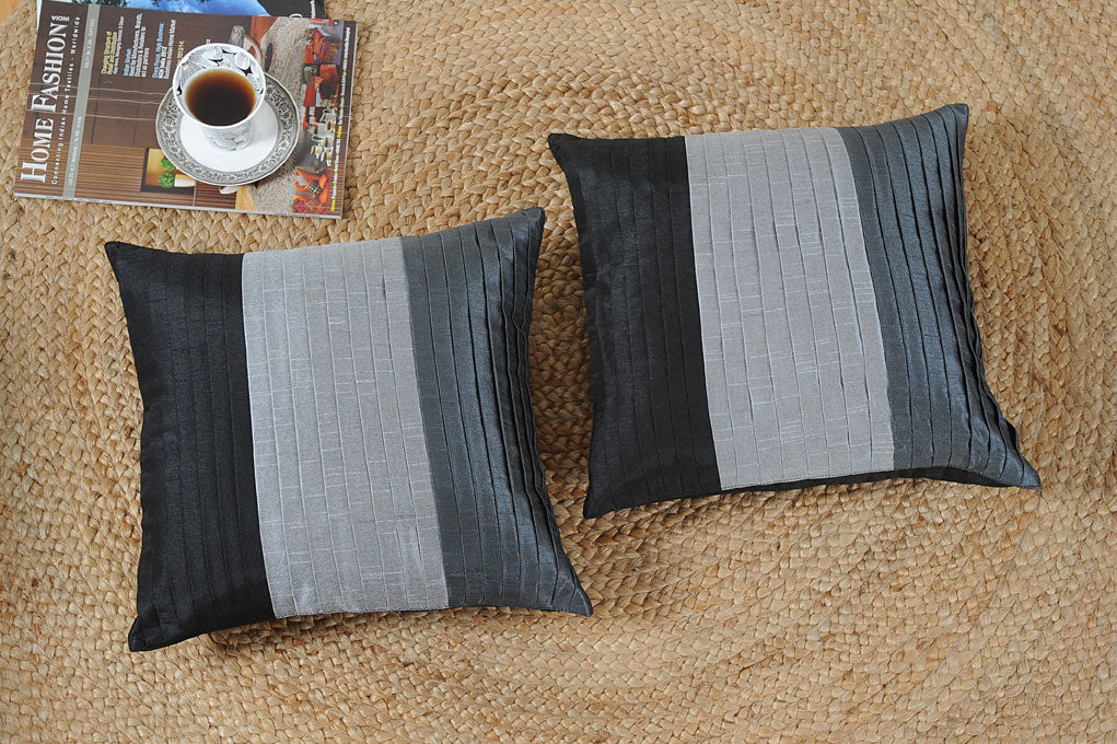 Saibya Three Pintex Cushion Cover (Set Of Two) - shahenazindia